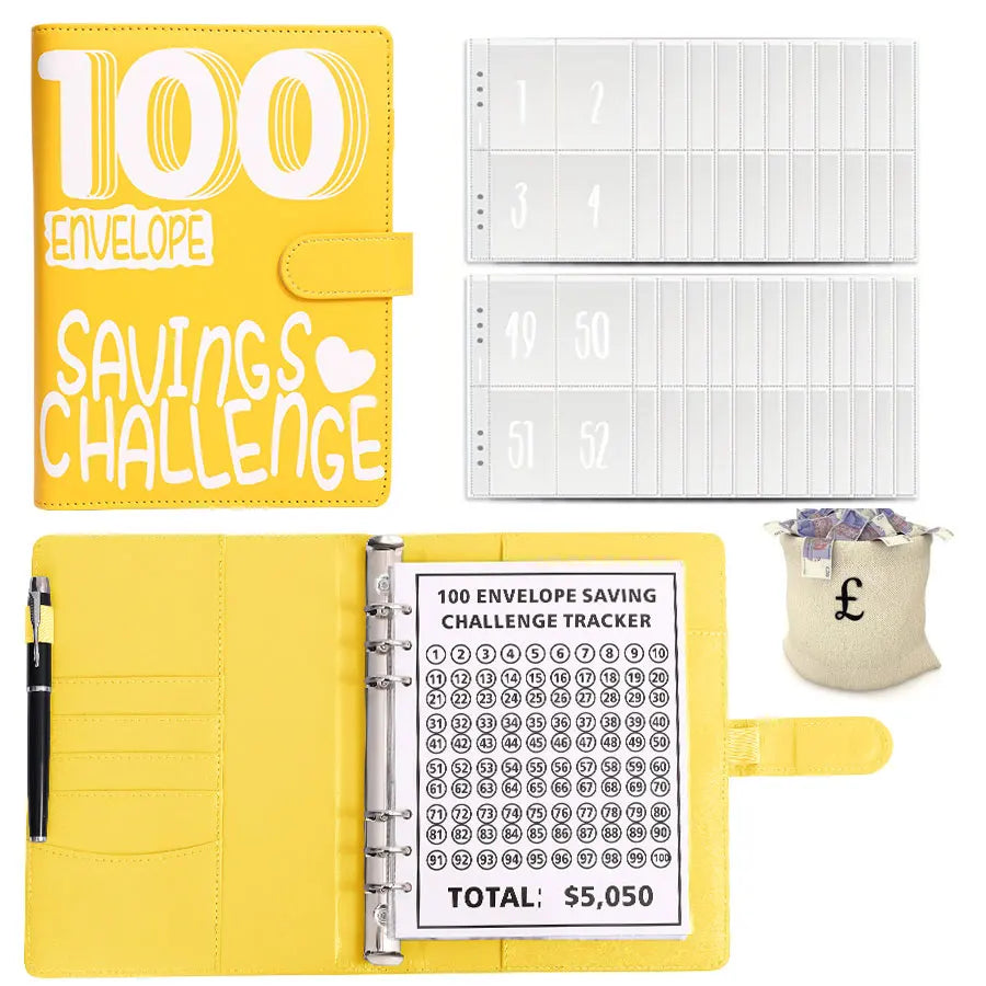 100 Envelope Challenge Budget Binder With Cash Envelopes Money Organizer System, leuke kleuren spaarmapjes.
