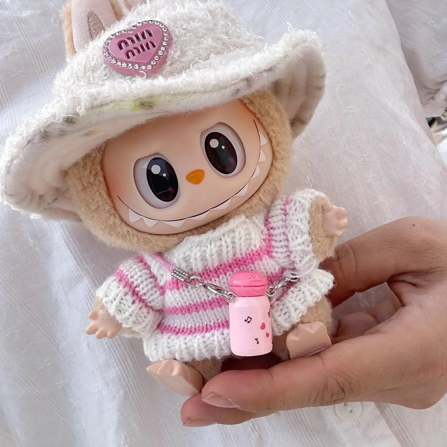 Labubu Doll Clothes Fashion Sweater Outfit Accessories Sitting