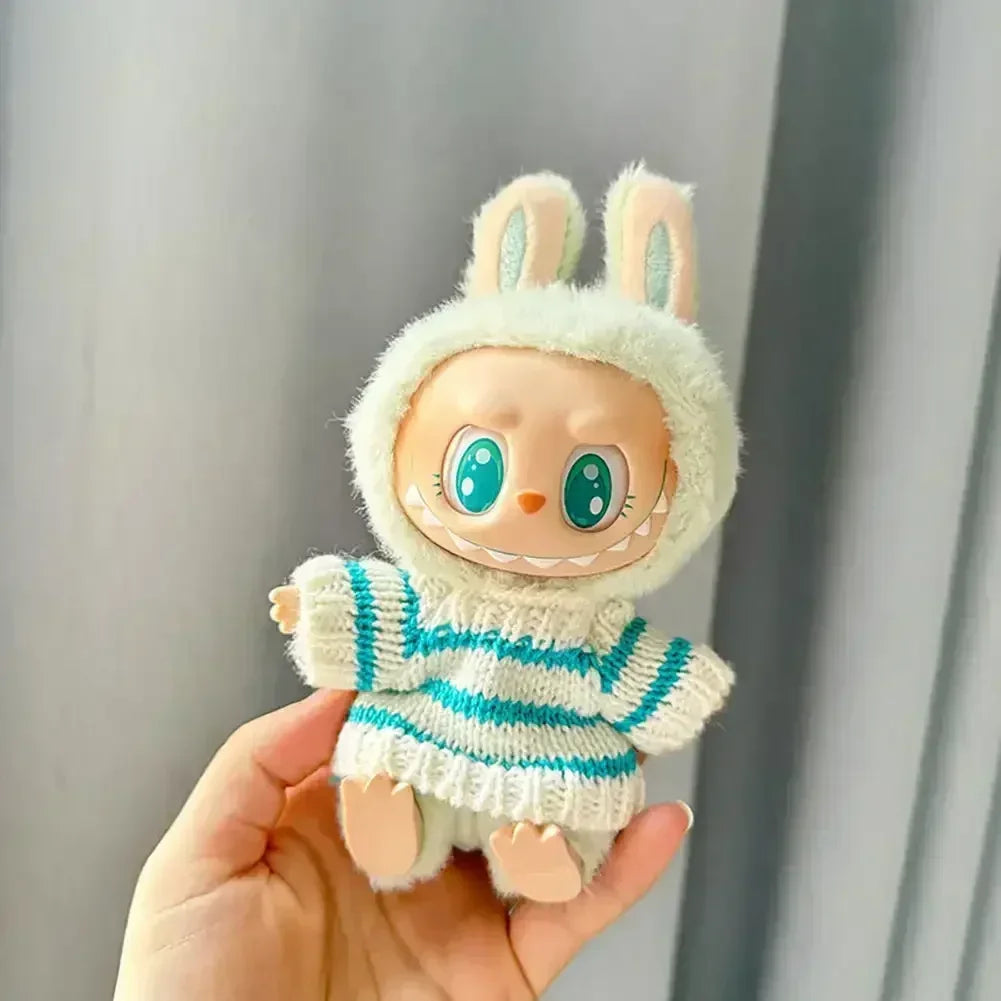 Labubu Doll Clothes Fashion Sweater Outfit Accessories Sitting