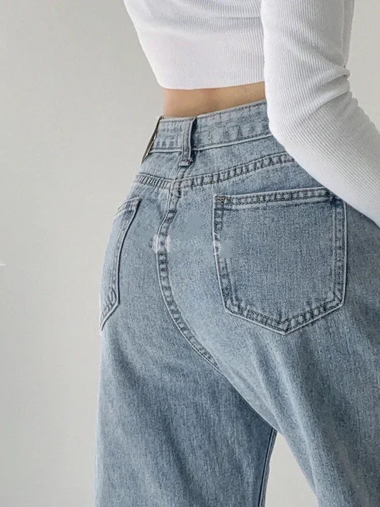 Spijkerbroek High Waist Loose Wide Leg nu 24,95!