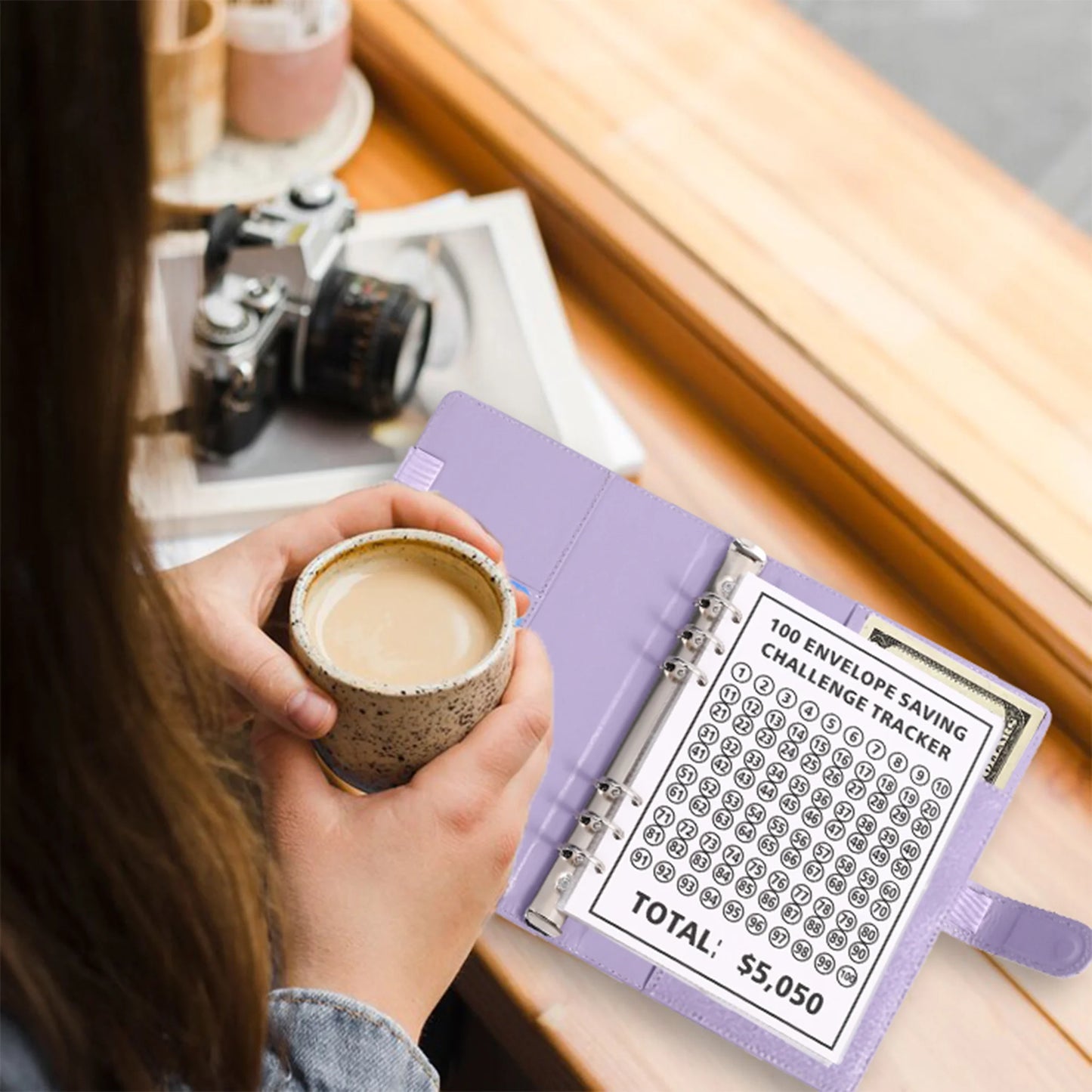100 Envelope Challenge Budget Binder With Cash Envelopes Money Organizer System, leuke kleuren spaarmapjes.