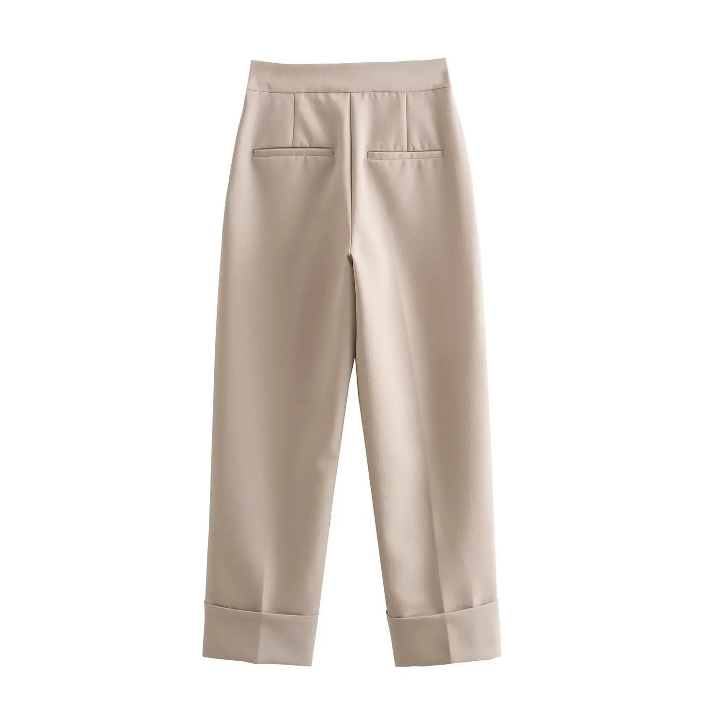 PRINTKAOIR vrouwen pak en broek mode vest vest kaki hoge taille rechte pijpen broek set 2024 herfst hot koop