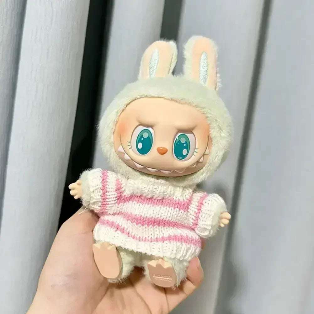 Labubu Doll Clothes Fashion Sweater Outfit Accessories Sitting
